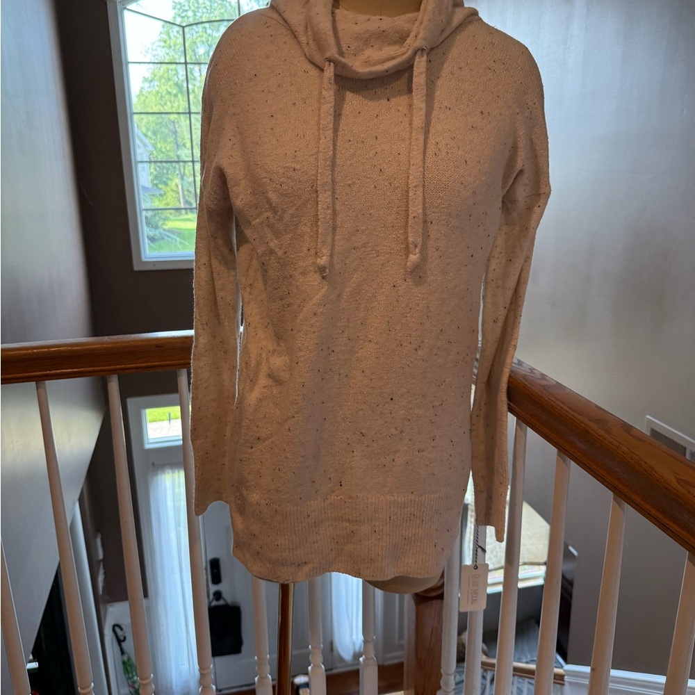 NWT- Ruby Moon- Cozy Cream Knit Cowl Neck Hoodie- SZ L